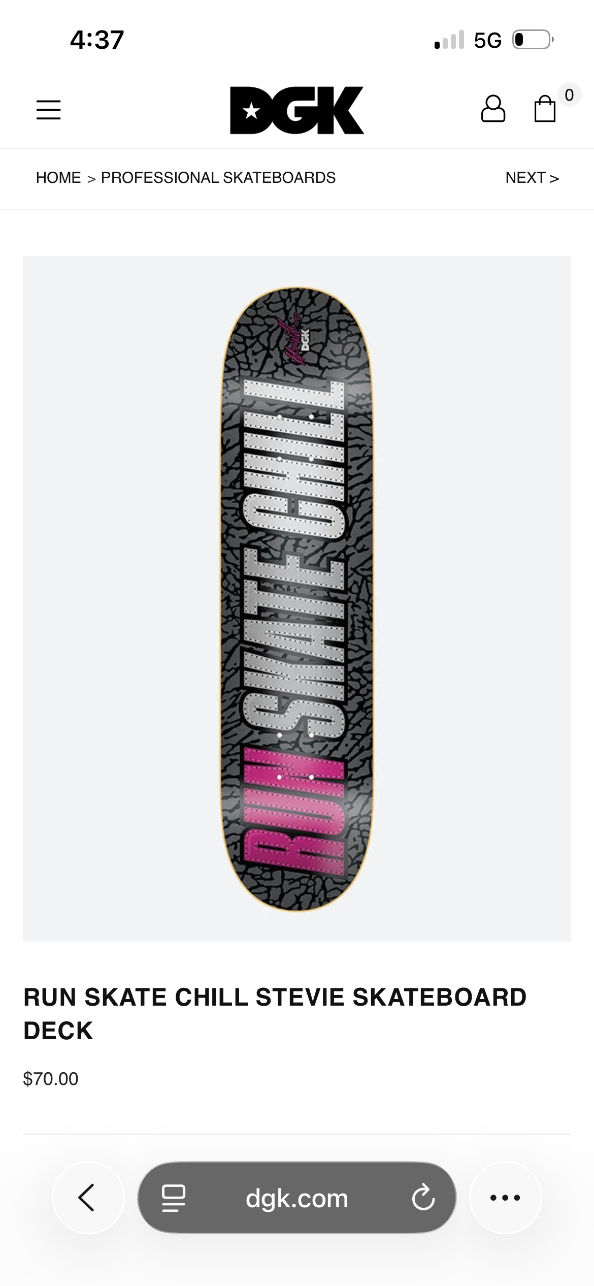 RUN SKATE CHILL STEVIE SKATEBOARD DECK