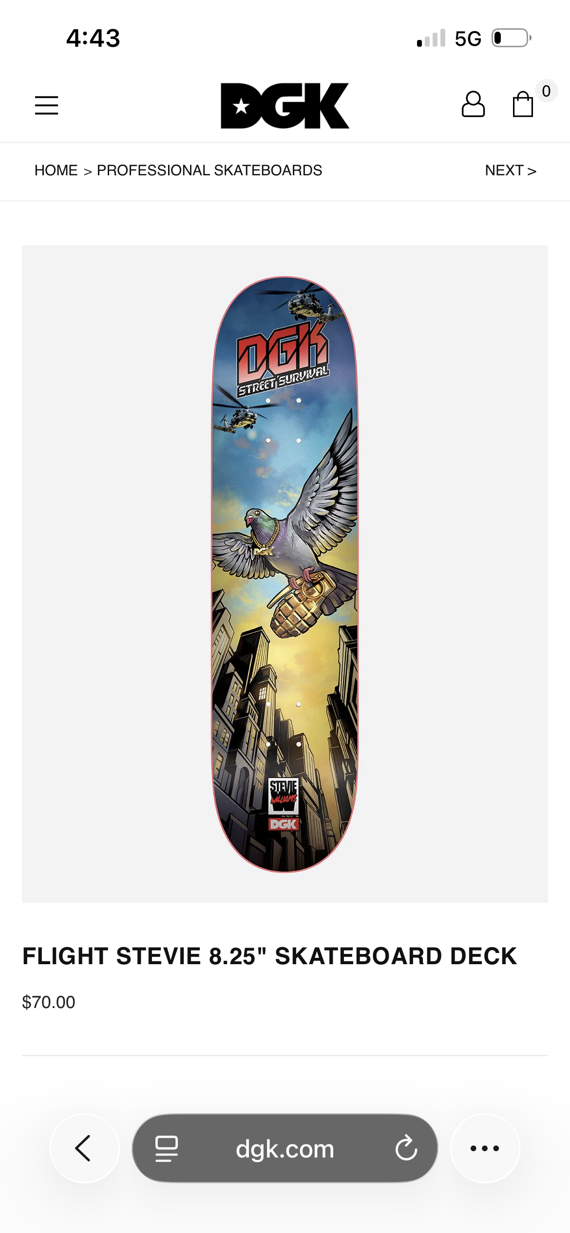 FLIGHT STEVIE 8.25" SKATEBOARD DECK